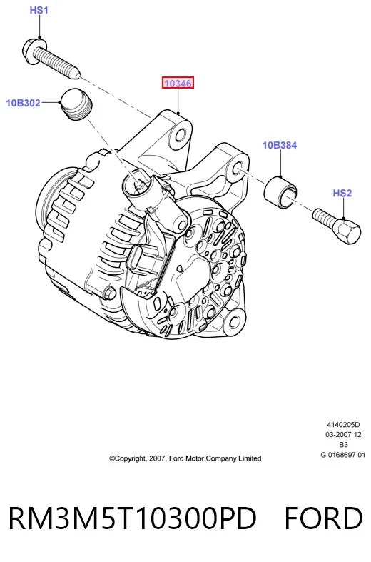 Alternator RM3M5T10300PD Ford