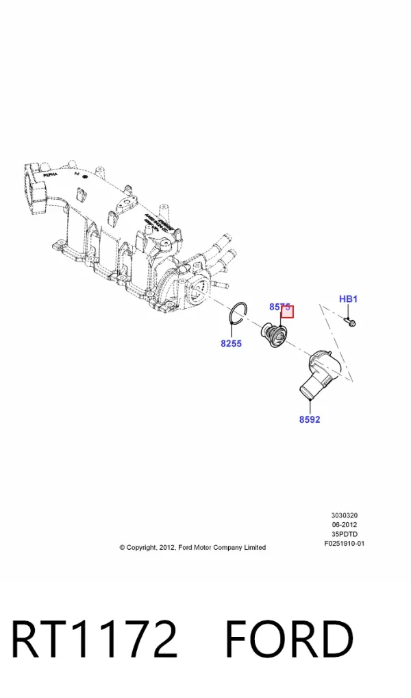 Termostat RT1172 Ford