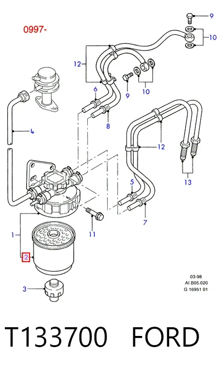 Filtr paliwa T133700 Ford