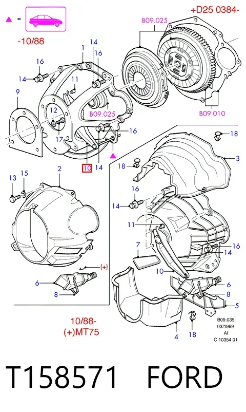 Widełki sprzęgła T158571 Ford
