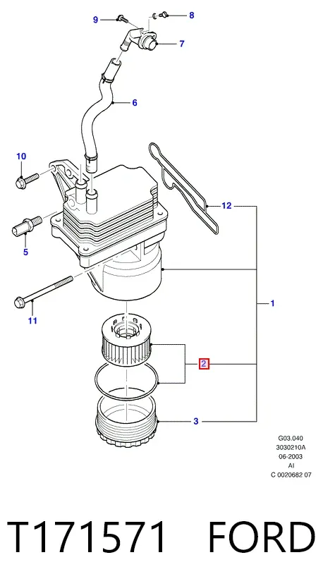 Filtr oleju T171571 Ford