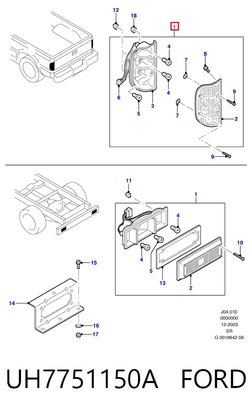 Lampa zespolona tylna prawa UH7751150A Ford
