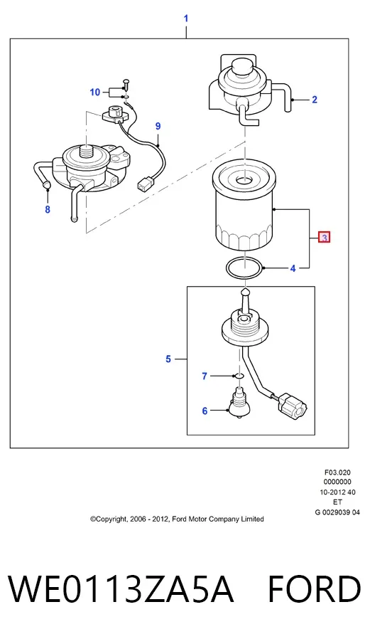 Filtr paliwa WE0113ZA5A Ford
