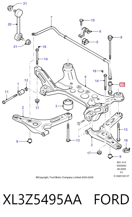 Łącznik stabilizatora przedniego XL3Z5495AA Ford