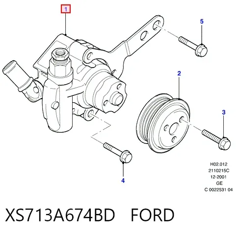 Pompa wspomagania hydraulicznego kierownicy XS713A674BD Ford