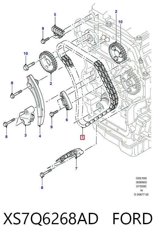 Łańcuch rozrządu XS7Q6268AD Ford