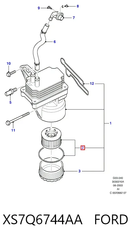 Filtr oleju XS7Q6744AA Ford