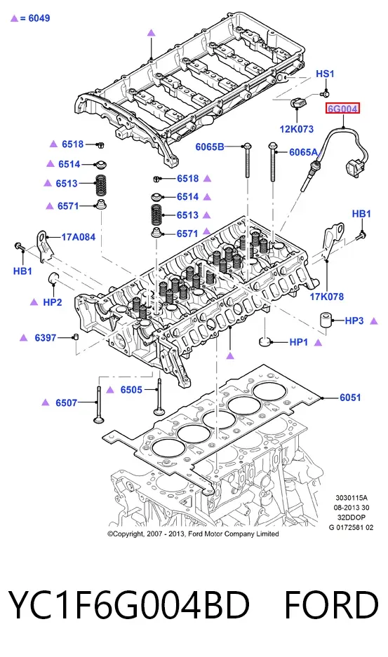 Czujnik temperatury płynu chłodzącego YC1F6G004BD Ford