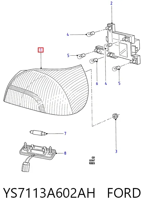 Lampa zespolona tylna prawa Ford Mondeo II