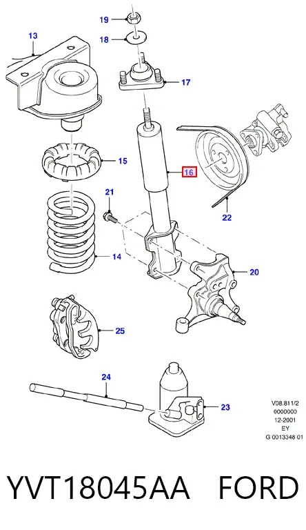 Amortyzator przedni YVT18045AA Ford