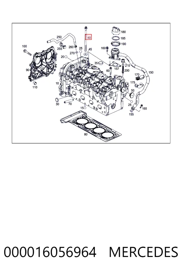 Śruba głowicy cylindrów 000016056964 Mercedes
