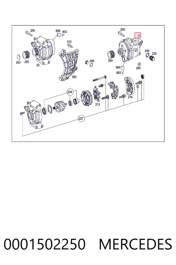 Alternator 0001502250 Mercedes