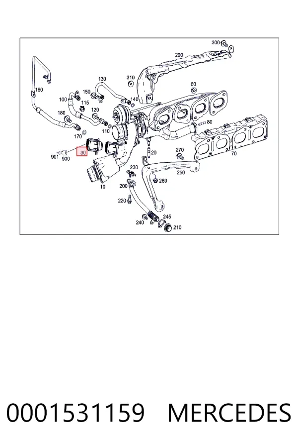 Przetwornik ciśnienia (solenoid) doładowania 0001531159 Mercedes