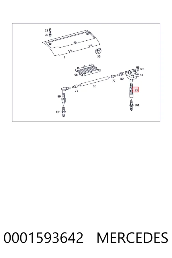 Końcówka świecy zapłonowej 0001593642 Mercedes