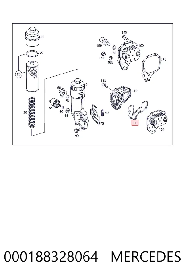 Uszczelka chłodnicy oleju 000188328064 Mercedes