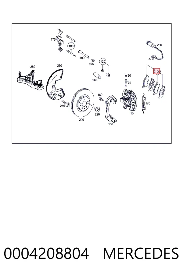 Klocki hamulcowe przednie tarczowe 0004208804 Mercedes