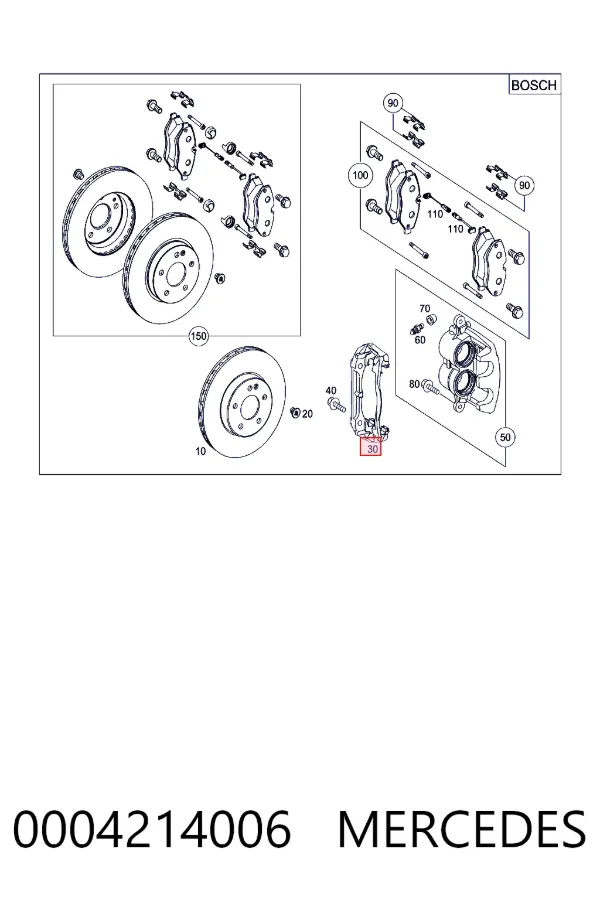 Jarzmo zacisku hamulcowego przedniego 0004214006 Mercedes