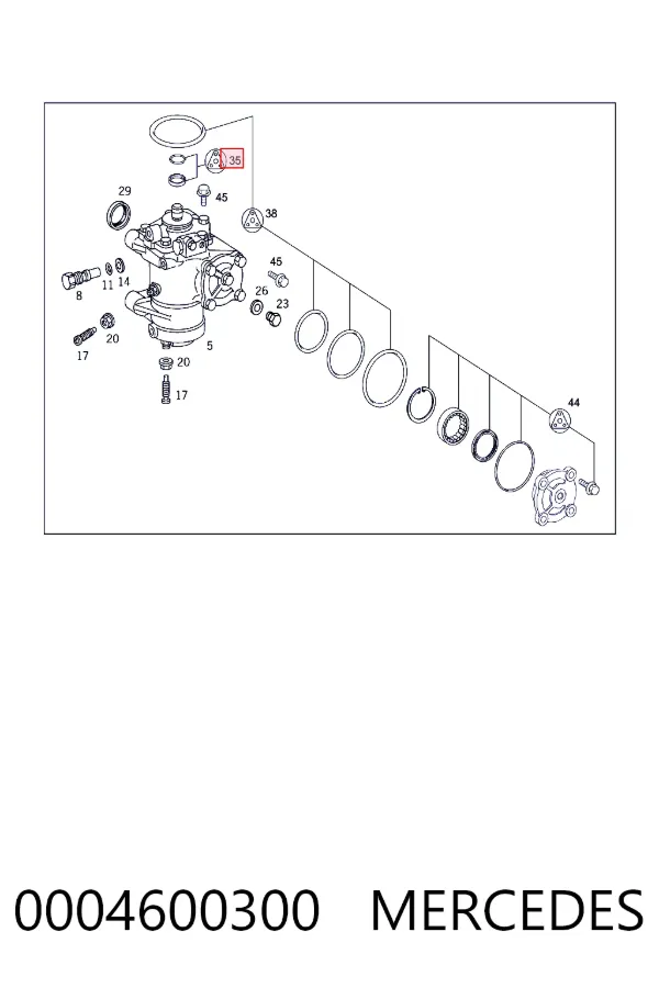 Uszczelniacz mechanizmu kierowniczego, zestaw naprawczy 0004600300 Mercedes