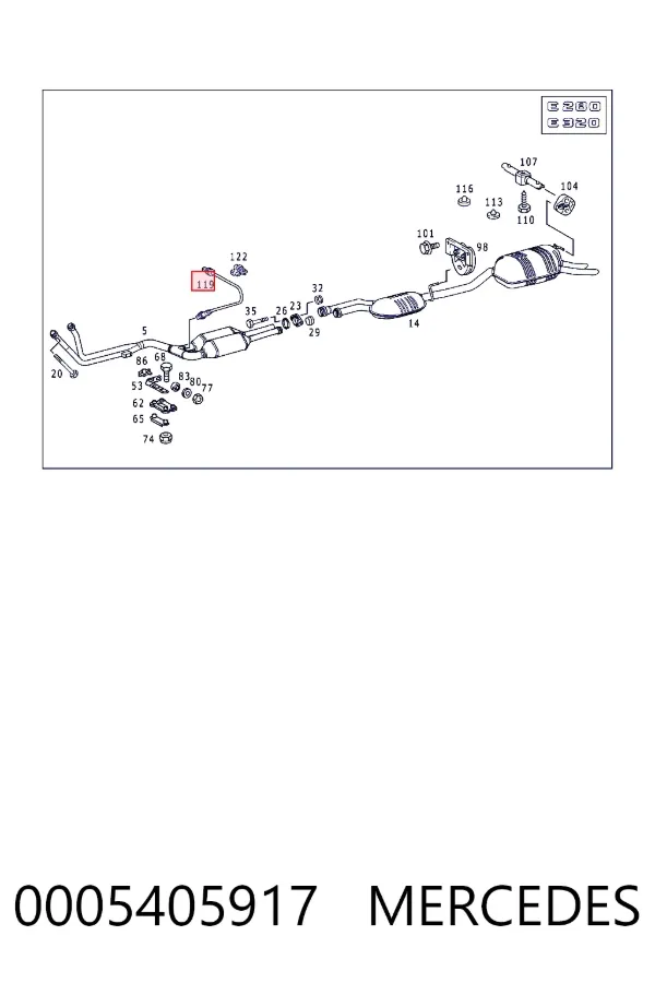 Sonda lambda czujnik tlenu przed katalizatorem 0005405917 Mercedes