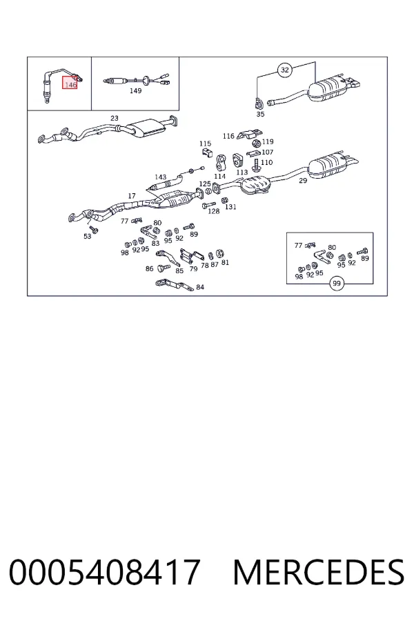 Sonda lambda, czujnik tlenu 0005408417 Mercedes