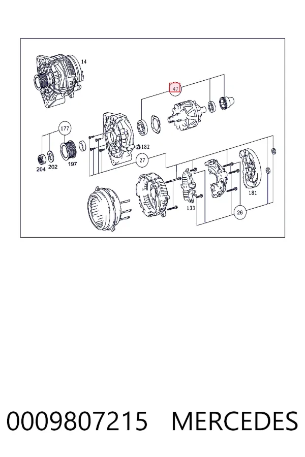 Łożysko alternatora Mercedes Benz Truck Vario 667