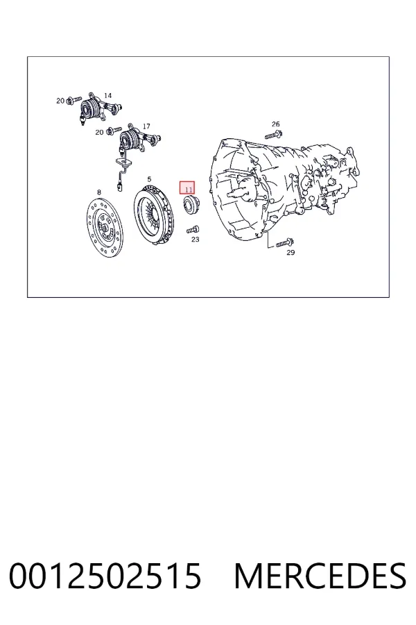 Łożysko wyciskowe sprzęgła 0012502515 Mercedes