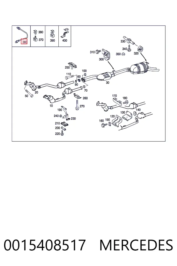 Sonda lambda czujnik tlenu przed katalizatorem lewy 0015408517 Mercedes