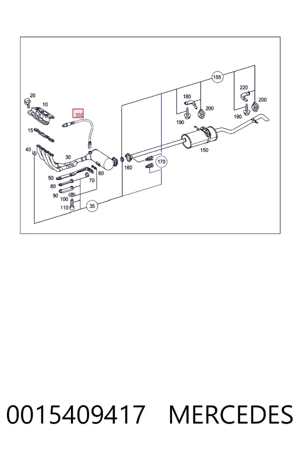Sonda lambda czujnik tlenu przed katalizatorem 0015409417 Mercedes