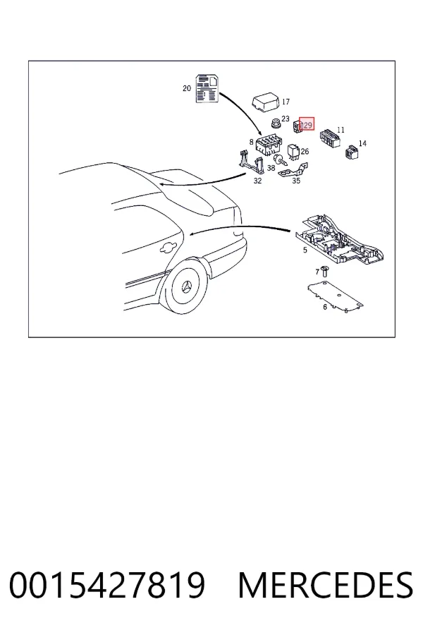 Przekaźnik sterujący podnośnikami szyb 0015427819 Mercedes