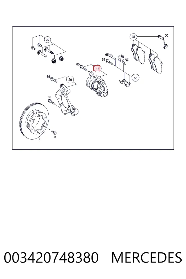 Zacisk hamulcowy tylny prawy 003420748380 Mercedes