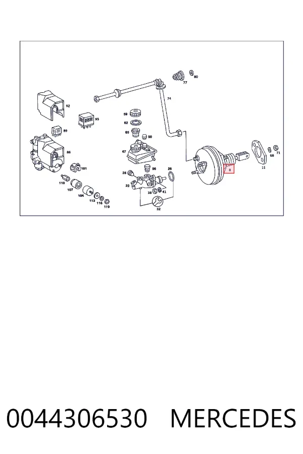 Wzmacniacz próżniowy hamulców 0044306530 Mercedes