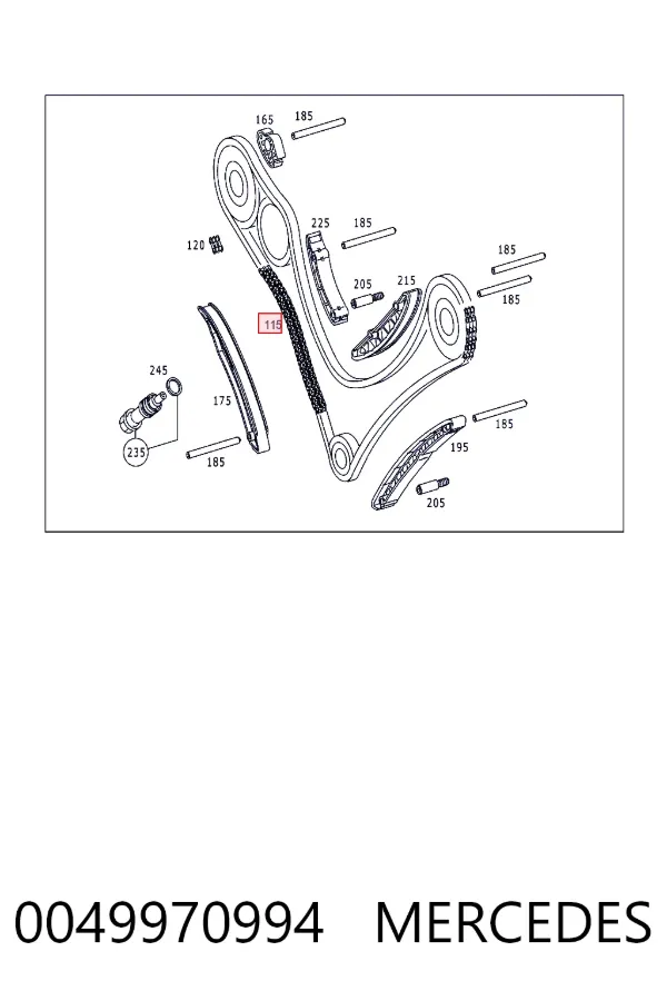 Łańcuch rozrządu 0049970994 Mercedes