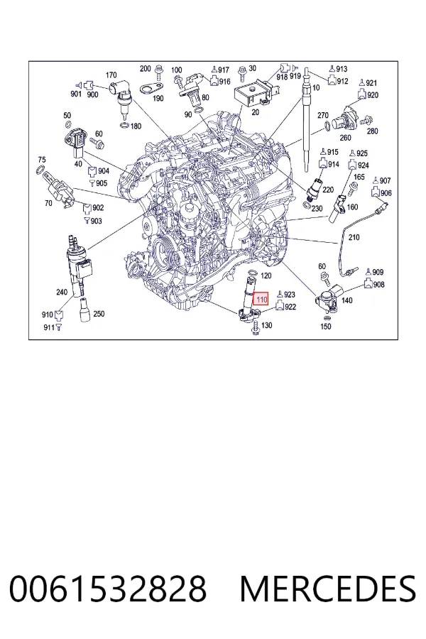 Czujnik poziomu oleju silnikowego 0061532828 Mercedes