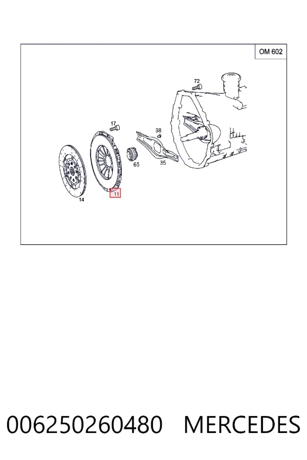Docisk sprzęgła 006250260480 Mercedes