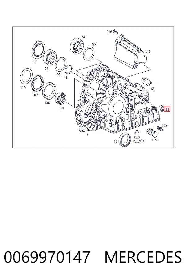 Uszczelniacz wybieraka skrzyni biegów 0069970147 Mercedes