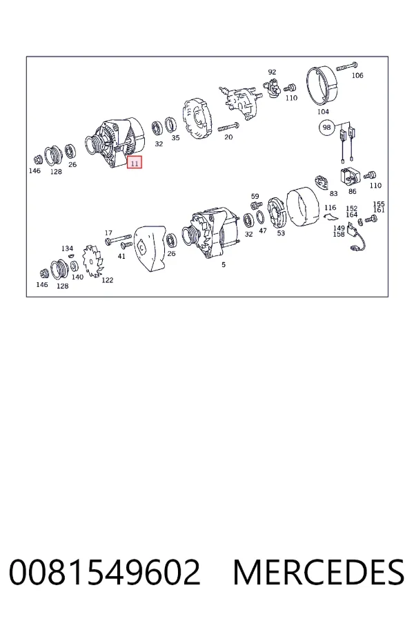 Alternator 0081549602 Mercedes