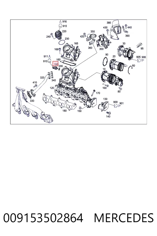 Czujnik ciśnienia spalin 009153502864 Mercedes