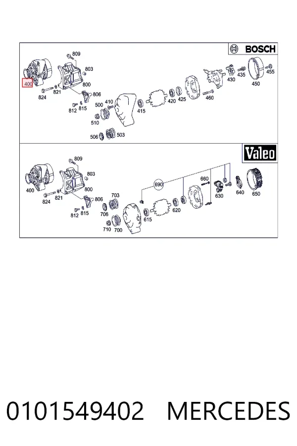 Alternator 0101549402 Mercedes