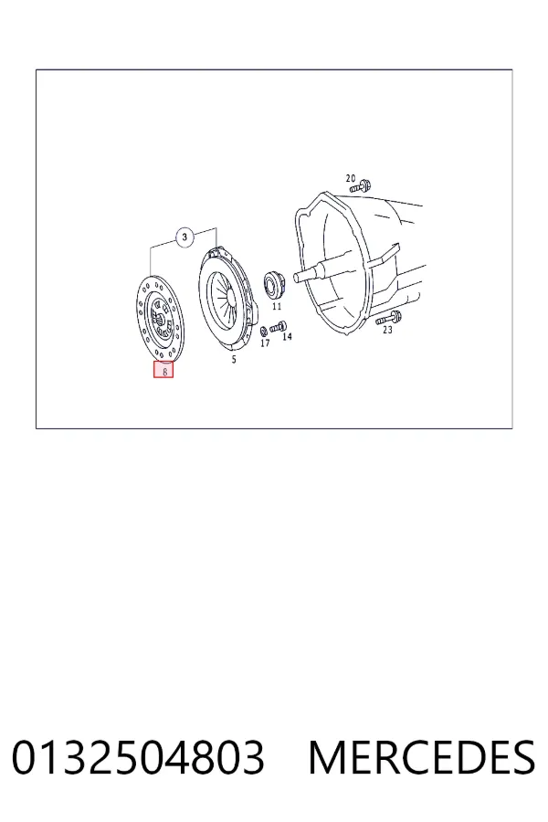 Tarcza sprzęgła 0132504803 Mercedes