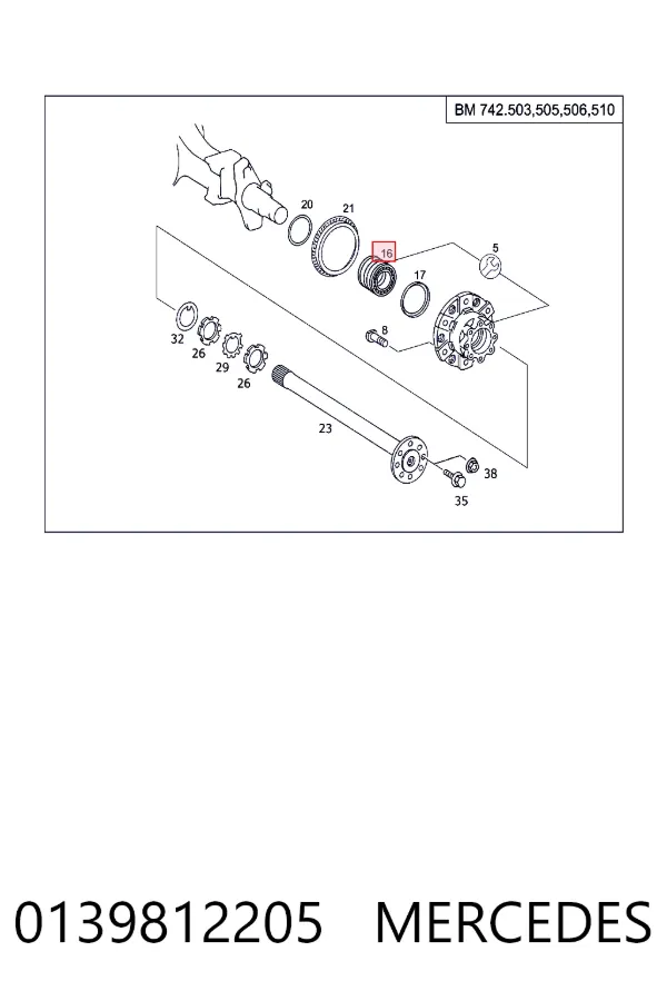 Lożysko piasty tylnej/przedniej 0139812205 Mercedes