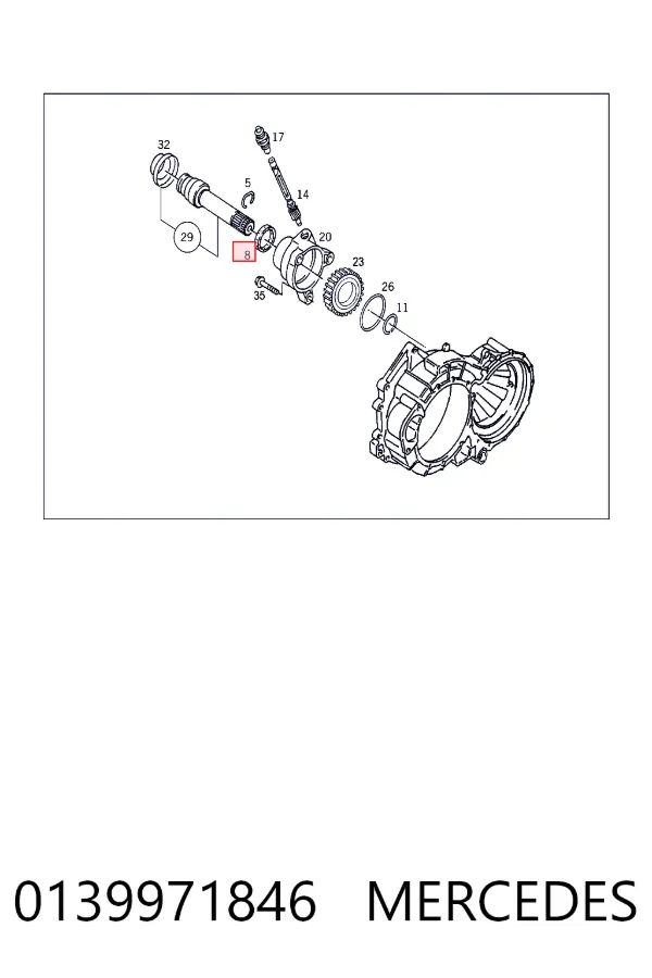 Uszczelniacz półosi mostu przedniego 0139971846 Mercedes