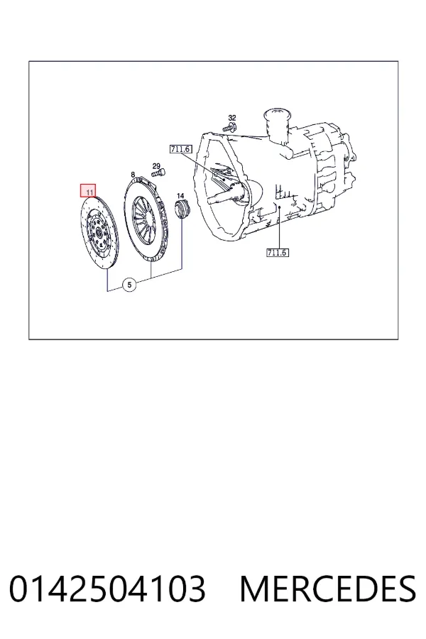Tarcza sprzęgła 0142504103 Mercedes
