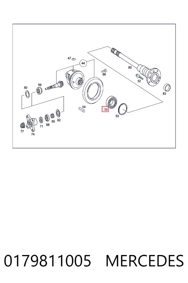 Łożysko półosi mostu tylnego wewnętrzne 0179811005 Mercedes