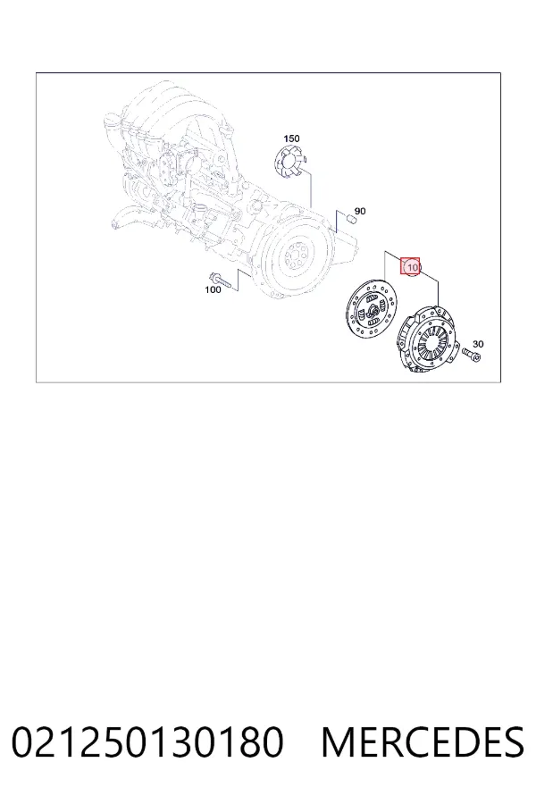 Zestaw sprzęgła (3 części) 021250130180 Mercedes