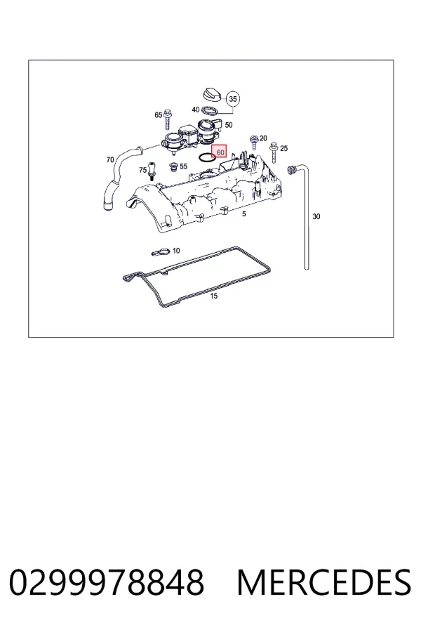 Uszczelka separatora oleju (odmy) systemu PCV 0299978848 Mercedes