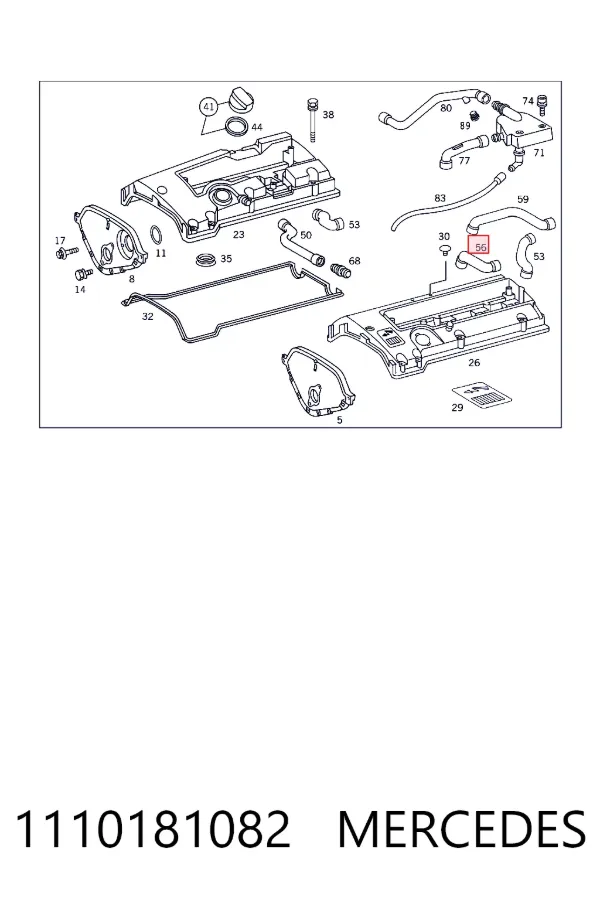 Króciec wentylacji kadłuba (separatora oleju) 1110181082 Mercedes