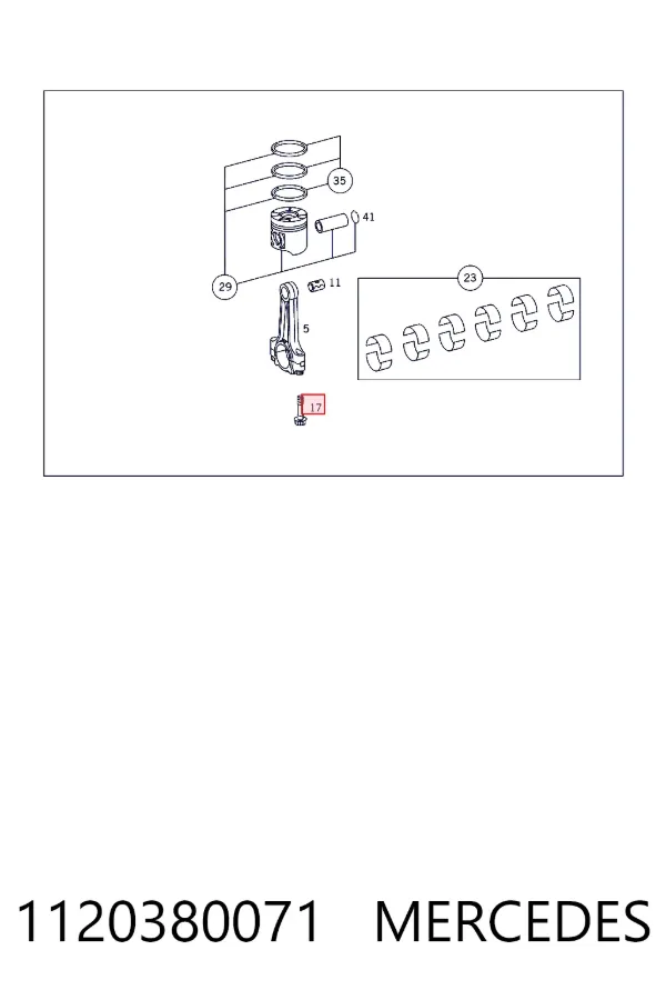 Śruba głowicy cylindrów 1120380071 Mercedes