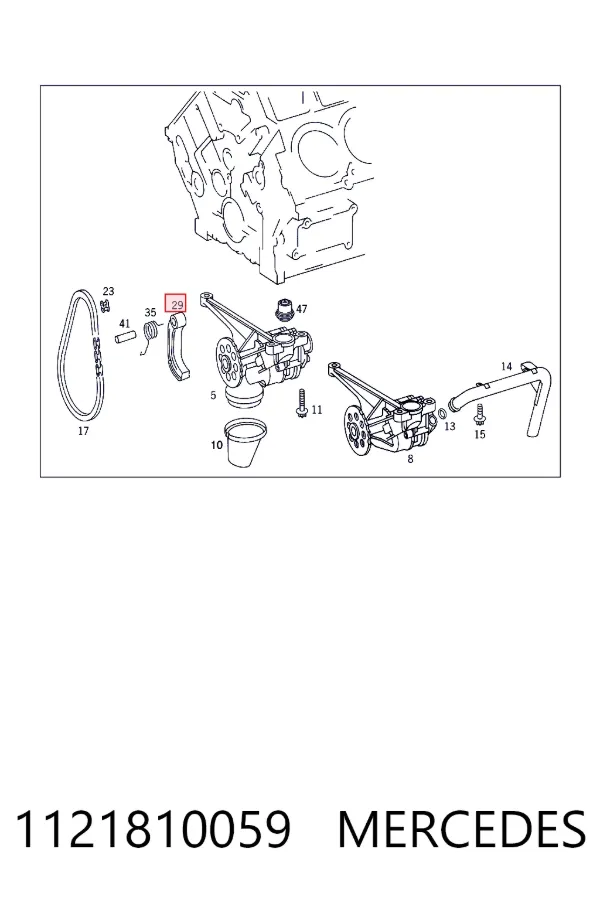 Napinacz łańcucha pompy oleju 1121810059 Mercedes