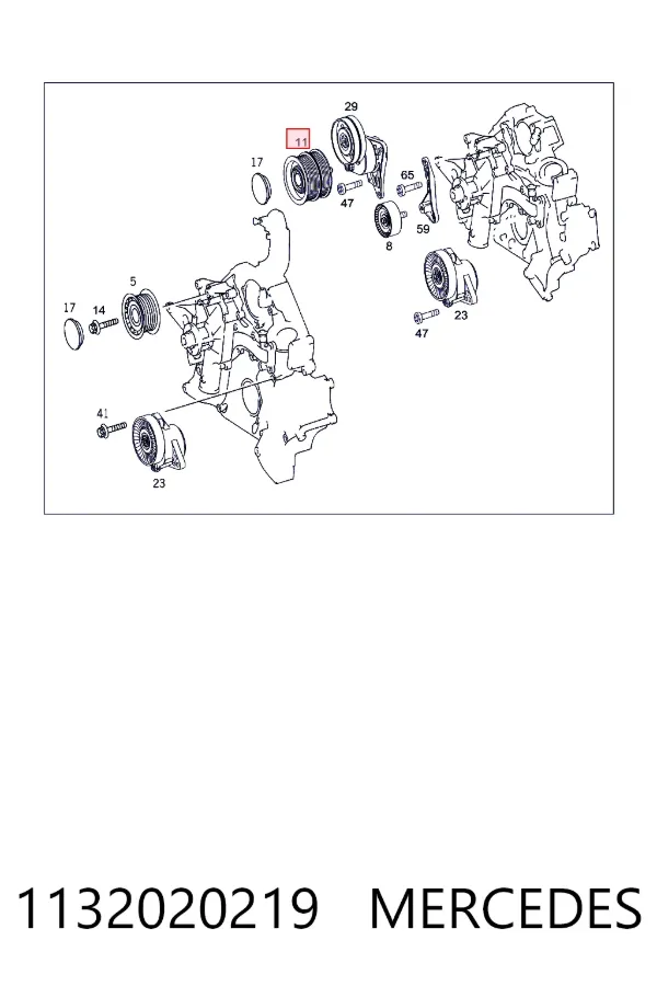 Rolka napinacza paska napędowego 1132020219 Mercedes