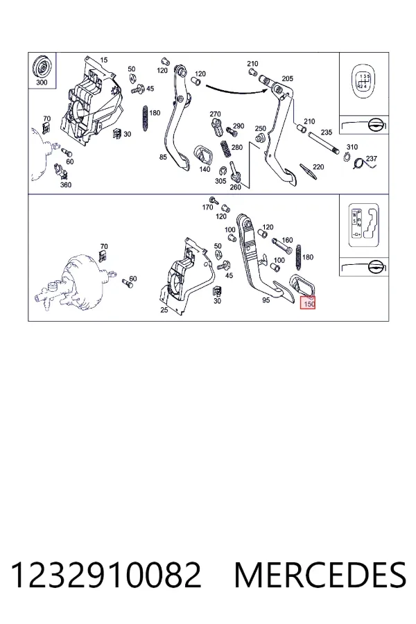 Nakładka na pedał hamulca 1232910082 Mercedes